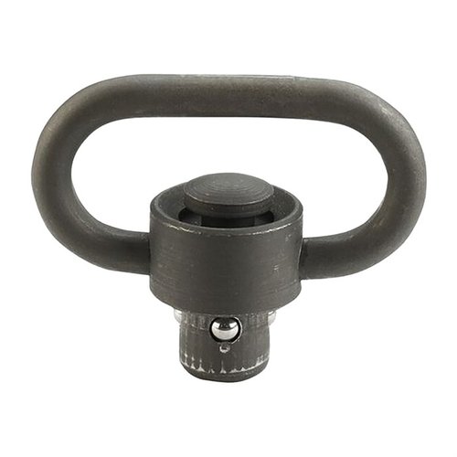El HD PUSH BUTTON SLING SWIVEL de BLACKHAWK es compatible con la mayoría de los puntos de montaje, permitiendo una rápida conexión y desconexión de la correa.