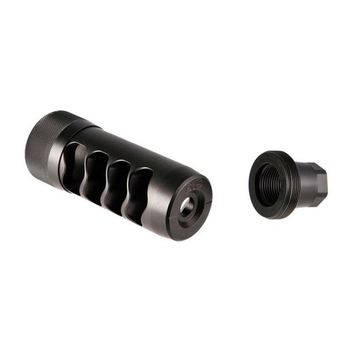 El HELLFIRE MATCH MUZZLE BRAKE ofrece control óptimo del retroceso y elevación del cañón, sin aumentar la presión sonora, gracias a su diseño de 4 puertos.