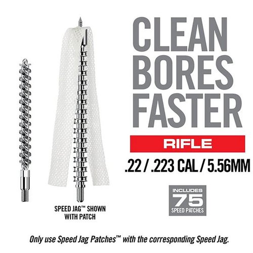 El BORE-MAX SPEED CLEAN UPGRADE SET ofrece cerdas densas y flexibles, un sistema Speed Jag eficiente y parches sintéticos que optimizan la limpieza de tu cañón.