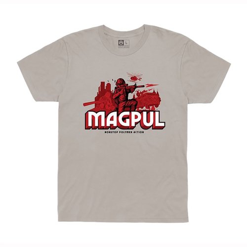 Disfruta la comodidad del NONSTOP POLYMER ACTION COTTON T-SHIRT de MAGPUL, hecho de 100% algodón, con un diseño duradero y etiqueta interior sin costuras.