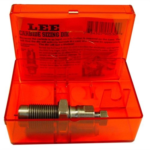 Los dies de sizing de longitud completa de carburo Lee para 38 Special/357 Mag son ideales para cartuchos de pared recta, sin necesidad de lubricante y duran toda la vida.