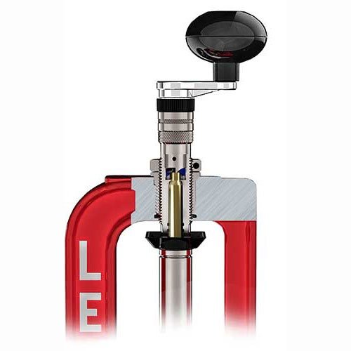 El trimmer LEE Deluxe Quick Trim corta y desbarba tus casquillos de forma rápida y precisa, sin necesidad de calibración, con ajuste de longitud en .001 pulgadas.
