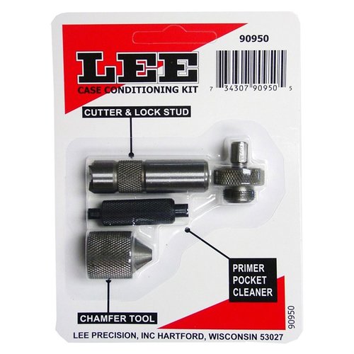 El Kit de Condicionamiento de Casos de Lee incluye todo lo necesario para preparar tu brass para recarga, con herramientas para limpiar, chamfer y más.