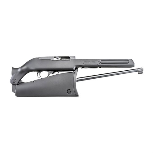 El stock Archangel QBD para Ruger 10/22 permite un desarme rápido, almacenamiento compacto del cañón y es ligero, ideal para campistas y supervivientes.