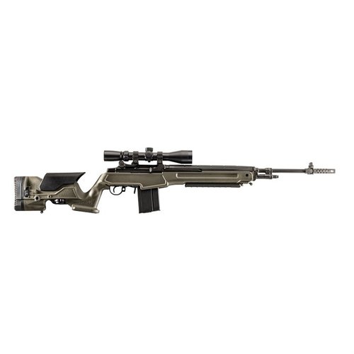 El Archangel M1A Precision Stock es ligero, resistente a la intemperie y ajustable, garantizando precisión y comodidad en cada disparo.