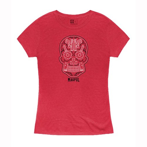 Disfruta de la comodidad del SUGAR SKULL T-SHIRT de MAGPUL, hecho de una mezcla suave de algodón y poliéster, con un diseño duradero y sin etiquetas.