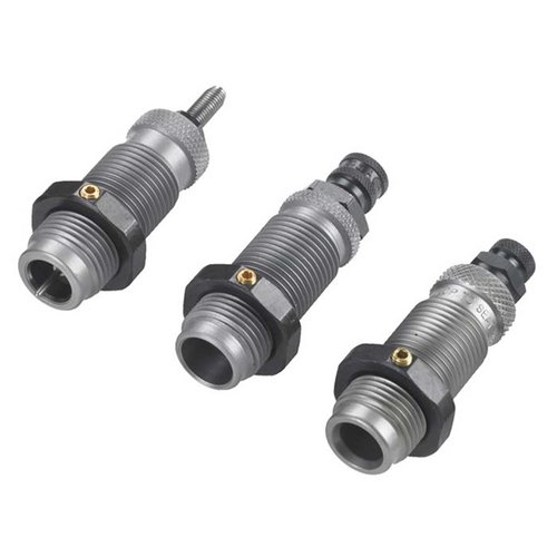 El set de 3-dies RCBS 38 Super Carbide facilita el recarga: sizer sin lubricación, expande la boca y asienta la bala con crimpado preciso.