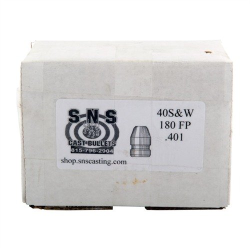 .40 CALIBER CAST PISTOL BULLETS de SNS son balas de plomo de alta calidad, precisas y económicas, ideales para tus sesiones de tiro. ¡Consigue consistencia y rendimiento!