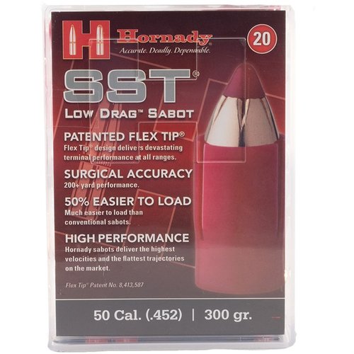 Las balas SST-ML de Hornady garantizan precisión a larga distancia, estabilizando el proyectil con sabots que se acoplan a las estrías, maximizando velocidad y expansión.