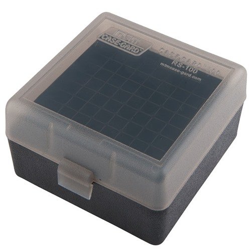 La caja de municiones MTM CASE-GARD es resistente, con bisagra mecánica de 25 años, cierre Snap-Lock y superficie texturizada para un mejor agarre.