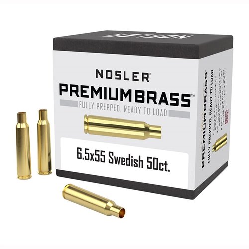 Con la 6.5X55MM SWEDISH MAUSER PREMIUM BRASS de Nosler, obtienes casquillos listos para cargar, con alineación perfecta y máxima precisión para tus recargas.