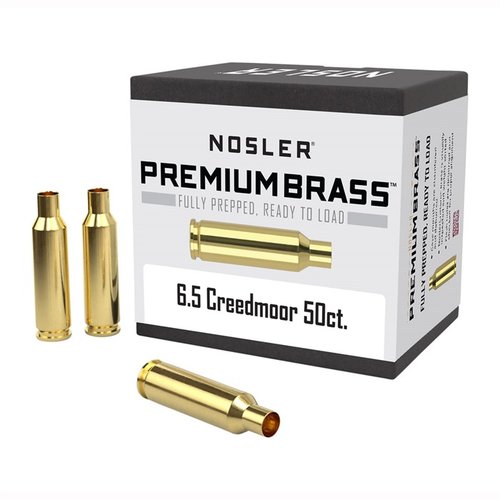 El brass Nosler 6.5 Creedmoor está totalmente preparado, listo para cargar, con chamfering, deburring y control de calidad para máxima precisión y consistencia.