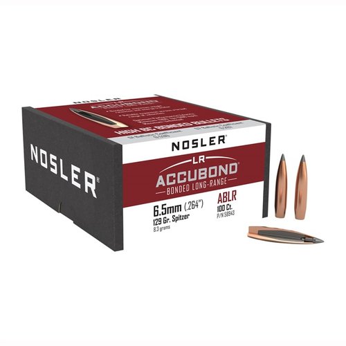 Los AccuBond®-LR de 6.5mm ofrecen alta precisión, expansión rápida y penetración profunda, ideales para caza a largas distancias con un rendimiento excepcional.