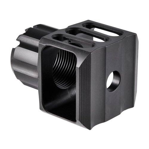 El freno de boca Loud And Flashy de JMAC Customs reduce el retroceso y el alza del cañón, mientras potencia el sonido y el destello. ¡Ideal para tus disparos!