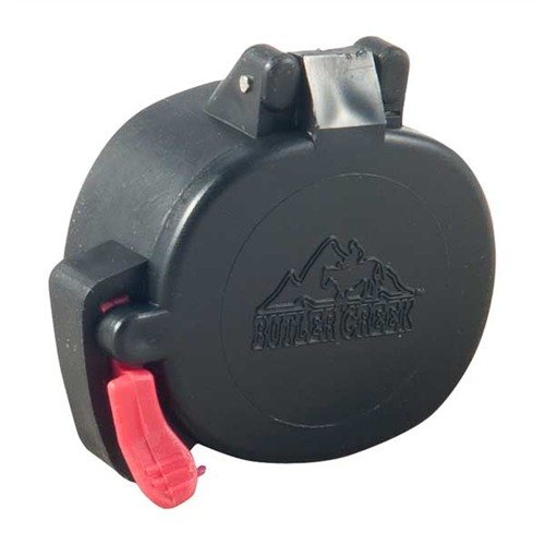 Las tapas de ocular FLIP OPEN de BUTLER CREEK son resistentes al clima y al polvo, protegen tus lentes de daños y se abren fácilmente con un toque.