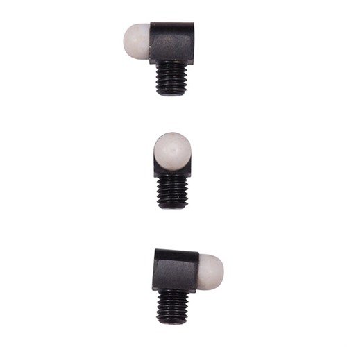 Los SIGHT BEADS de BRADLEY GUNSIGHT ofrecen una colocación precisa en acero, mayor superficie y resistencia, disponibles en plástico rojo o blanco y en bronce.