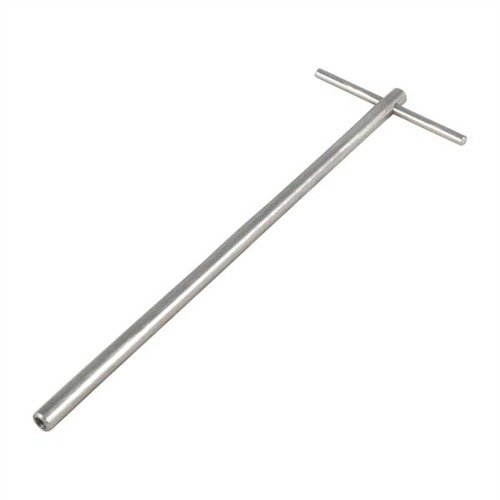 El mango de reamer Throater/.22 T-HANDLE de Clymer, hecho de acero M-7 de alta velocidad, es una herramienta de precisión garantizada para armeros profesionales.