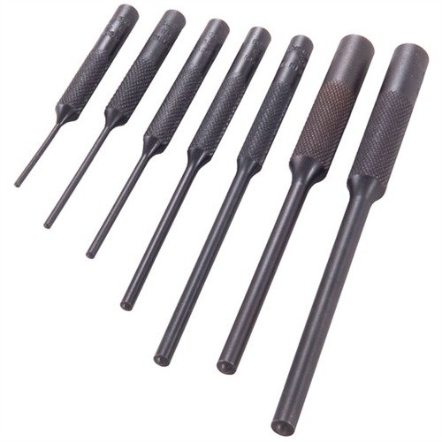 Los Roll Pin Punches de Brownells son herramientas precisas y duraderas, diseñadas para quitar e instalar pines sin dañarlos, con puntas esféricas para un alineamiento perfecto.
