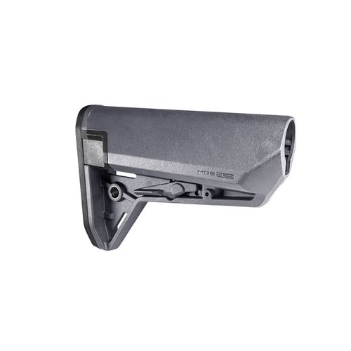 El MOE SL-S de Magpul es un stock colapsable que ofrece almacenamiento a prueba de agua, diseño delgado, y un ajuste sólido para tu AR-15.