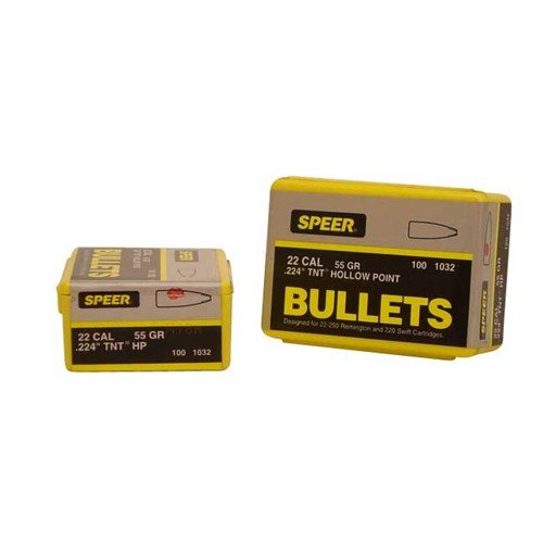 Las balas Speer 22cal .224 55gr HP TNT ofrecen una excelente precisión y expansión, perfectas para caza y tiro al blanco. ¡Mejora tu experiencia de disparo!