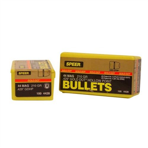 La Speer Bullet 44c .429 210gr GDHP GoldDot HP ofrece una penetración superior y expansión controlada, ideal para caza y defensa personal.