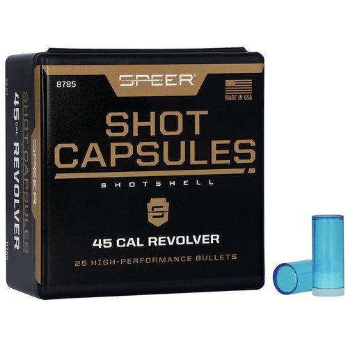 Las cápsulas vacías Speer Bullet 45 son perfectas para crear munición personalizada, ideales para entrenamiento y simulación, ¡y vienen en un práctico paquete de 25!
