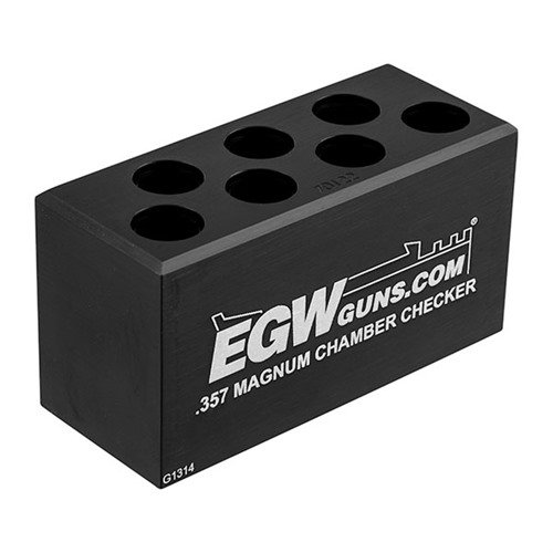 Los 7-Hole Chamber Checkers de EGW evitan atascos y fallos, asegurando que tu munición .357 Magnum esté dentro de las especificaciones. Fabricados en aluminio 6061 T6.