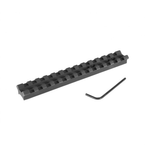 Mejora tu escopeta con la base de mira EGW, hecha de aluminio extruido, sin necesidad de perforar, y con versatilidad para anillas Picatinny o Weaver.