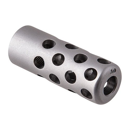 Controla el ruido y el retroceso con el QUIET MUZZLE BRAKE de 30 cal. Sin afectar la precisión, mejora tus disparos rápidos y la comodidad al disparar.