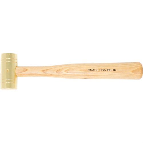 El martillo de latón Grace USA es duradero, con cabezas de latón no marcadoras y mangos ergonómicos de hickory, perfecto para trabajos de armería.