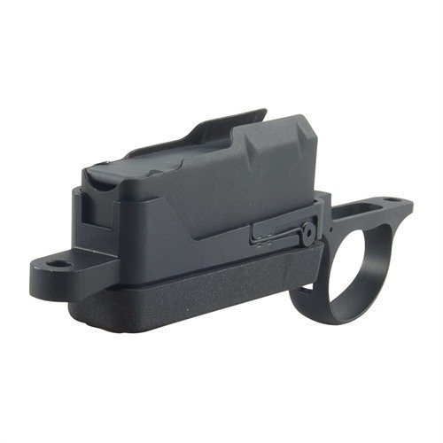 Mejora tu Remington 700 BDL con este sistema de magazine desmontable, acero inoxidable, acabado mate y capacidad para 3 cartuchos en calibres de acción larga.