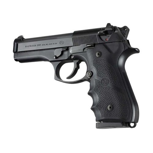Las empuñaduras HOGUE para Beretta 92 ofrecen un diseño ergonómico en goma y madera, absorbiendo el retroceso y mejorando el control del arma.
