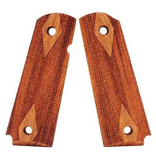 Las paneles GONCALO CHECKER para Colt 1911 de HOGUE ofrecen un agarre superior y un diseño elegante, mejorando tu experiencia de tiro y control del arma.