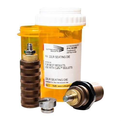 El set de dies CURX 22LR de Cutting Edge Bullets incluye die de asentar, die de crimpado y 2 portavasos, ideal para tus nuevos proyectiles CuRx™.