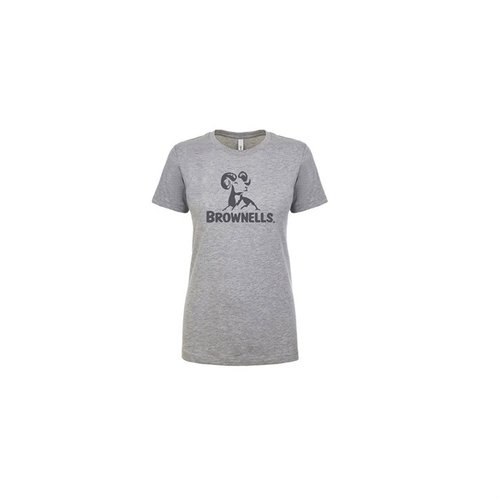 ¡Muestra tu orgullo Brownells con nuestra camiseta para mujeres! Disponible en tallas XS a 3XL, cómoda y con el logo de Brownells en un elegante gris oscuro.