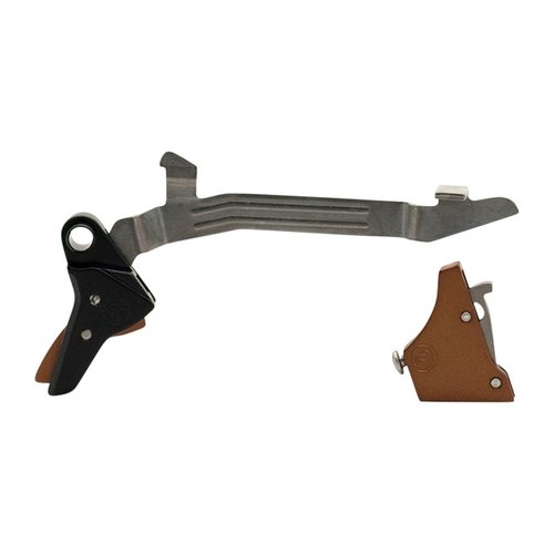 Mejora tu Glock con el Alpha Trigger de Timney: un gatillo de 3 lbs que mantiene la fiabilidad y seguridad, fácil de instalar y listo para disparos precisos.