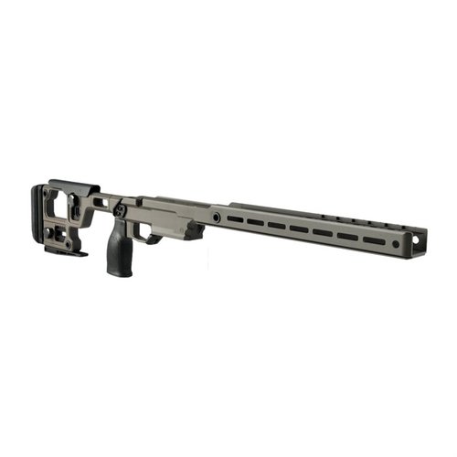El chasis Solus Competition para Remington 700 SA ofrece modularidad, ajuste ergonómico, compatibilidad con M-LOK y Arca, y un diseño preciso y repetible.