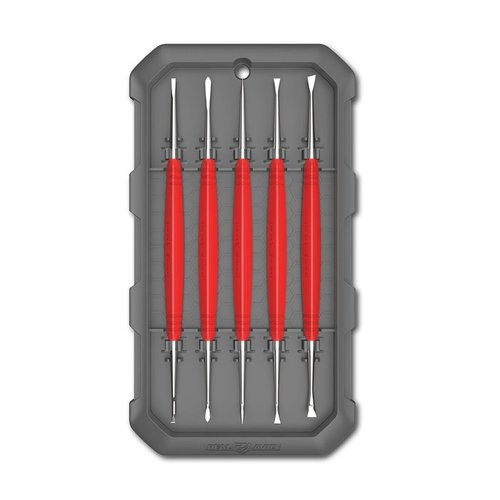 Los Accu-Grip Steel Picks son herramientas ergonómicas de acero inoxidable, perfectas para eliminar la acumulación de carbono y limpiar áreas difíciles de alcanzar.