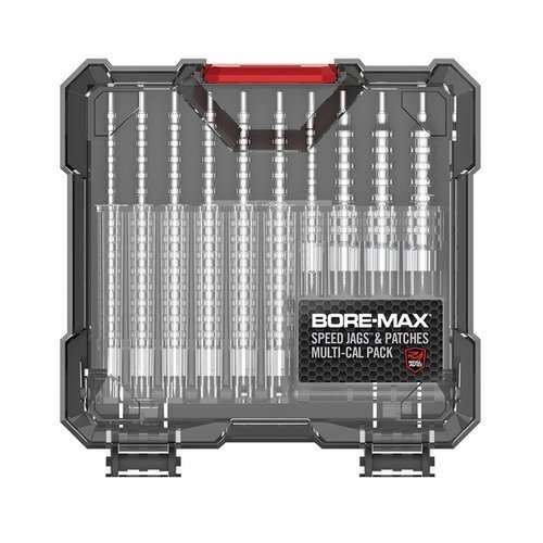 El Bore-Max Speed Jag y Patches Multi-Cal Pack incluye 10 calibres populares para una limpieza óptima y rápida, ¡así tendrás más tiempo en el campo de tiro!