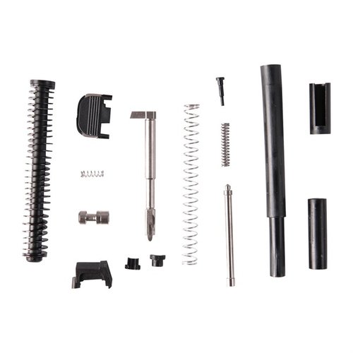 Este kit incluye todas las piezas necesarias para completar o renovar el slide de tu Glock 19, con un firing pin de billet para mayor resistencia.