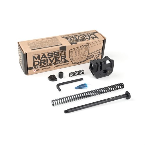 El compensador Mass Driver de Strike Industries reduce el retroceso, no requiere cañón roscado y se adapta a la mayoría de las fundas, mejorando tu precisión.