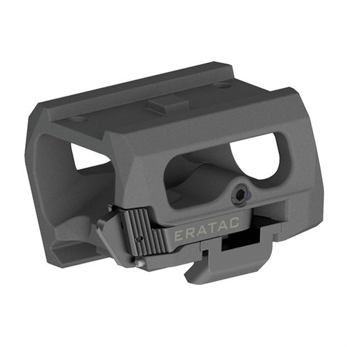 Descubre el Ultra Slim Lever Mount de ERATAC, ligero, 100% a prueba de golpes, con ajuste fácil a riel Picatinny y disponible en dos alturas para tus visores.