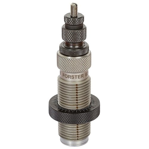 El kit de die bushing Full Length de Forster incluye un die pulido a mano y tres tamaños de bushing seleccionados, ideal para un ajuste preciso en tus recargas.