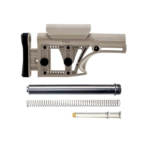 El MBA-1 es un kit completo para tu rifle .223/5.56, con longitud y alza de mejilla ajustables, múltiples puntos de anclaje y fácil configuración.