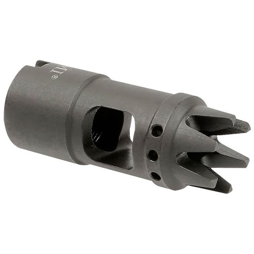 El AK12 MUZZLE BRAKE de Midwest reduce el salto del cañón, está hecho de acero de herramienta, incluye un nuevo crush washer y tiene garantía de por vida.