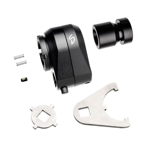 El adaptador RAB-AD permite acortar tu arma para un transporte fácil, con un diseño robusto en aluminio 7075 y acero, ¡cambia tu culata en segundos!