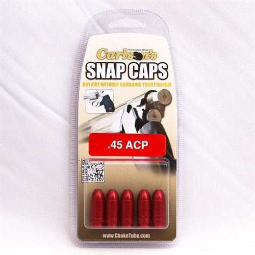 Los SNAP CAPS de 45 ACP de CARLSONS son ideales para practicar el dry fire, protegiendo tu arma y mejorando tu precisión sin dañar el percutor.