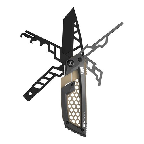 El AR-15 GUN TOOL EDGE de REAL AVID es un multi-herramienta robusto y compacto con una hoja Tanto de 2.6