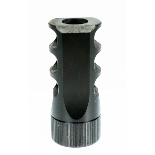El MUZZLOK® 3-Port Muzzle Brake de Faxon reduce el retroceso y permite una instalación fácil sin arandelas, ideal para cualquier cañón.