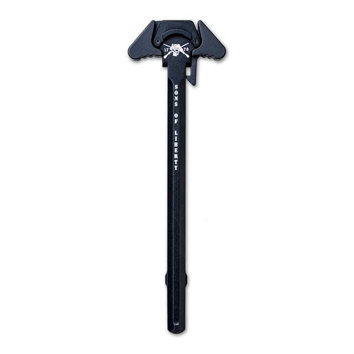El Liberty Charging Handle de Sons of Liberty Gun Works es ambidiestro, sin enganches y diseñado para interrumpir gases, mejorando tu experiencia en el tiro.